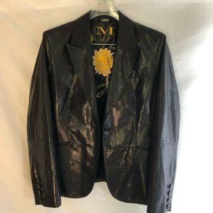 Men’s Black Faux Snakeskin Blazer XL Unbranded
